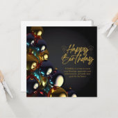 Carte Bénédictions d'anniversaire élégantes (Devant/Arrière en situation)