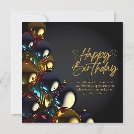 Carte Bénédictions d'anniversaire élégantes (Devant)