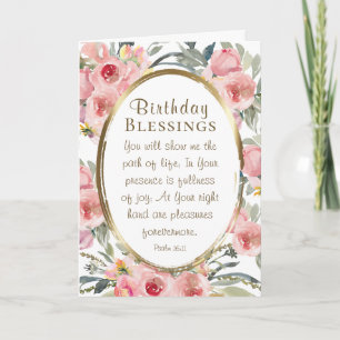 Carte Bénédictions d'anniversaire Inspirationnel Élégant