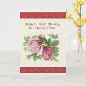 Carte Bénédictions d'anniversaire joyeuses à un ami spéc (Fleur jaune)