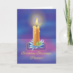 Carte Bénédictions d'anniversaire pour pasteur avec boug