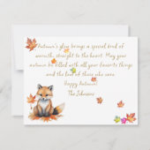 Carte Bénédictions d'automne Jours d'or Moments festifs (Dos)