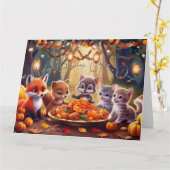 Carte Bénédictions d'Automne Jours Dorés Animaux de Citr (Fleur jaune)