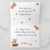 Carte Bénédictions d'Automne Jours Dorés Animaux de Citr (Intérieur)