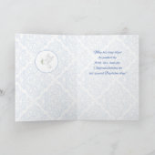 Carte Bénédictions de baptême de garçon Croix bleue Dama (Intérieur)