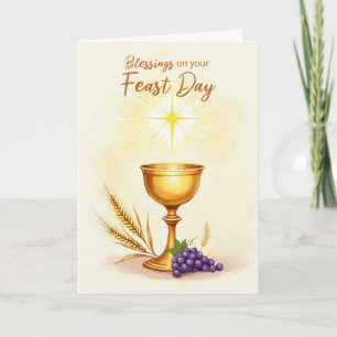 Carte Bénédictions de jour de fête Calice eucharistique