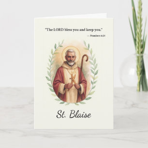 Carte Bénédictions de la fête de la Saint-Blaise Aquarel