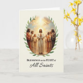 Carte Bénédictions de la fête de la Toussaint avec une c (Fleur jaune)