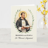 Carte Bénédictions de la fête de Saint Thomas d'Aquin (Fleur jaune)
