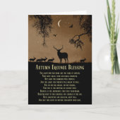 Carte Bénédictions de l'équinoxe d'automne avec élan et  (Devant)