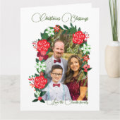 Carte Bénédictions de Noël Floral (Devant)