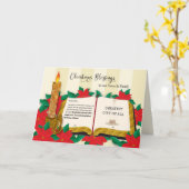 Carte Bénédictions de Noël Pasteur Christian Poinsettias (Fleur jaune)