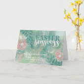 Carte Bénédictions de Pâques de Nom Personnalisé Fleur A (Fleur jaune)