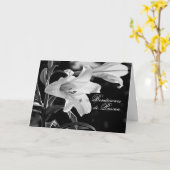 Carte Bénédictions de Pâques Pascua BW avec Lilies (Fleur jaune)