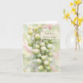 Carte Bénédictions de raisin de Souccot (Fleur jaune)