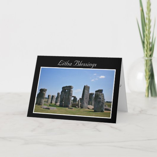 Carte Bénédictions de solstice d'été avec le stonehenge (Devant)