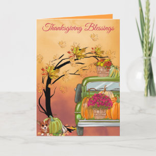 Carte Bénédictions de Thanksgiving Citrouilles d'Automne
