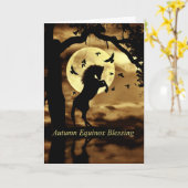 Carte Bénédictions d'équinoxe d'automne avec corbeaux de (Fleur jaune)