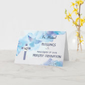 Carte Bénédictions du 40e anniversaire d'ordination du p (Fleur jaune)