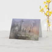 Carte Bénédictions du solstice d'hiver de l'ours, du lyn (Fleur jaune)