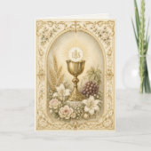 Carte Bénédictions eucharistiques vintage Écriture catho (Devant)