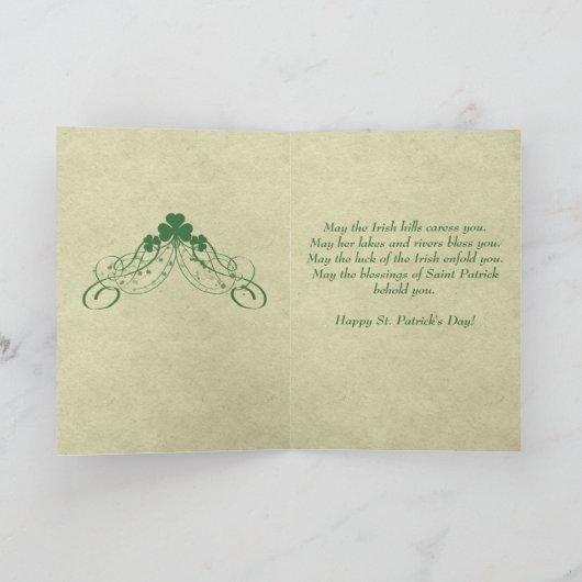 Carte Bénédictions irlandaises - saint Patrick (Intérieur)
