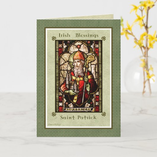 Carte Bénédictions irlandaises - saint Patrick (Fleur jaune)