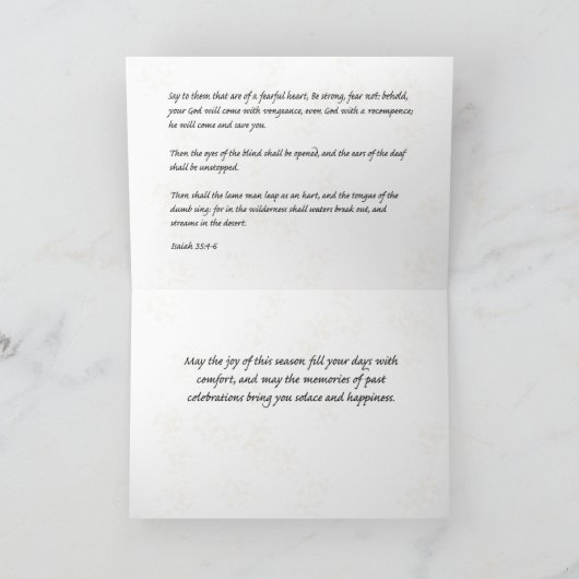 Carte Bénédictions pour la fête des Tabernacles (Intérieur)