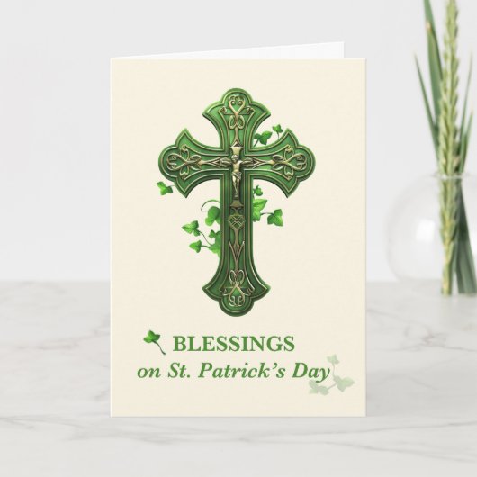 Carte Bénédictions sur la Saint Patrick's Day Catholic C (Devant)