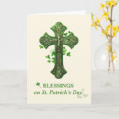 Carte Bénédictions sur la Saint Patrick's Day Catholic C (Fleur jaune)
