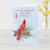 Carte Bénévoles Appréciation Affaires Noël Cardinal (Fleur jaune)