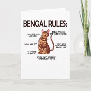 Carte Bengale Amoureux des chats Dons Propriétaire De Ch