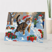 Carte Bengale Chat Noël Festive Scène de neige (Devant)