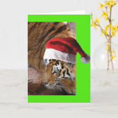 Carte Bengale Tiger Père Noël (Fleur jaune)