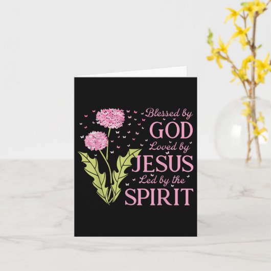 Carte Béni Par Dieu Aimé Par Jésus Dirigé Par L'Esprit C (Fleur jaune)