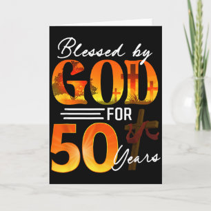 Carte Béni par Dieu pendant 50 ans Cadeau 50e anniversai