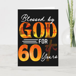 Carte Béni par Dieu pour 60 ans Cadeau 60e anniversaire