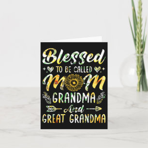 Carte Bénie d'être appelée maman grand-mère arrière-gran