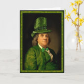 Carte Benjamin Franklin fête la Saint-Patrick (Fleur jaune)