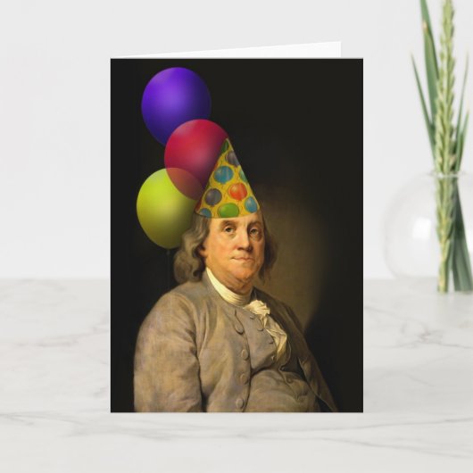 Carte Benjamin Franklin Joyeux anniversaire (Devant)