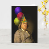 Carte Benjamin Franklin Joyeux anniversaire (Fleur jaune)