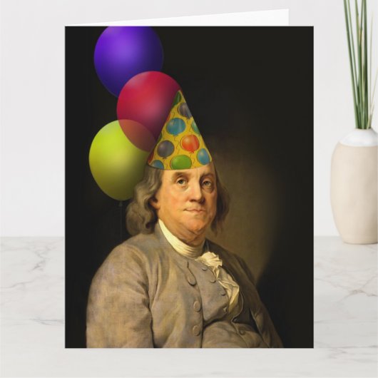 Carte Benjamin Franklin Joyeux anniversaire (Devant)