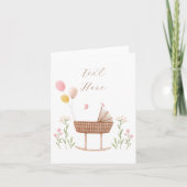 Carte Berceau bébé Pastel floral (Devant)