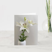 Carte Berceuse de Lily | Peinture florale simple blanche (Devant)