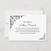 Carte Bereavity Sympathy Funeral Merci Note (Devant)