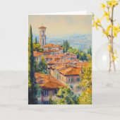 Carte Bergame Aquarelle 1 (Fleur jaune)