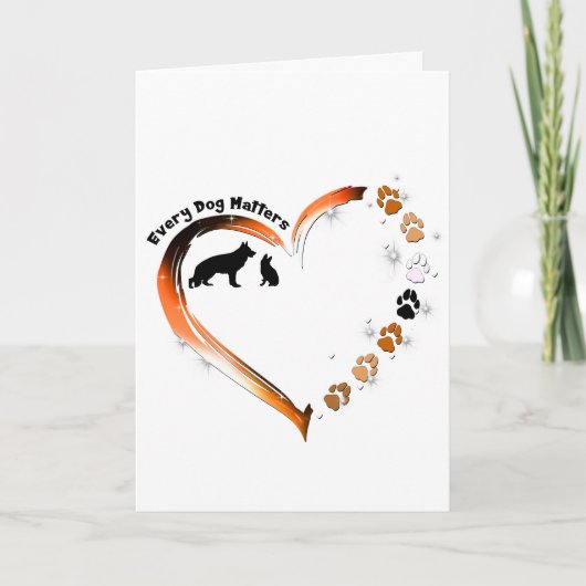 Carte Berger Allemand Chaque Chien Compte Coeur Animal P (Devant)