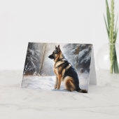 Carte Berger Allemand Laisser Neige Noël (Devant)