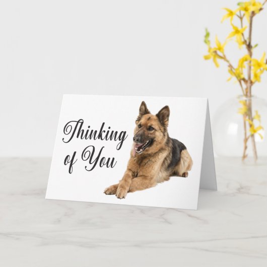 Carte Berger Allemand Penser À Vous Chien Chien Chien Ch (Fleur jaune)