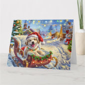 Carte Berger anatolien en Sleigh neige Noël (Devant)